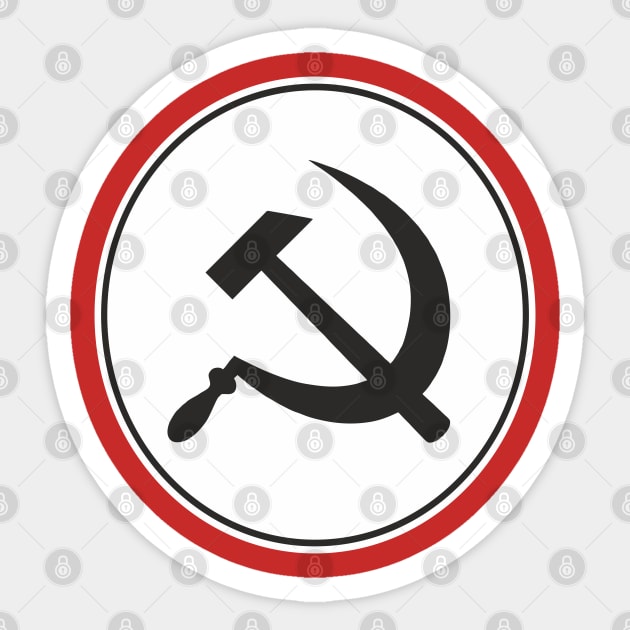 hammer and sickle-a symbol of communism Sticker by FAawRay